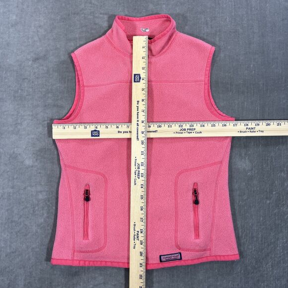 Vineyard Vines Womens Size XS Pink Full Zip Fleece Vest - Picture 4 of 6